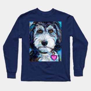 Tuxedo Aussiedoodle Dog by Robert Phelps Long Sleeve T-Shirt